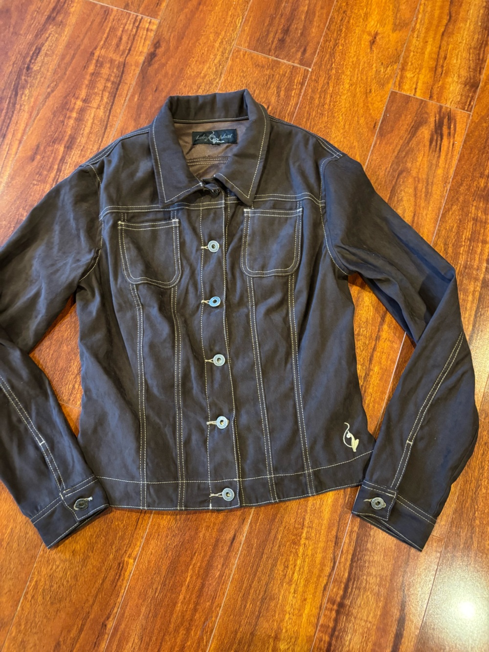 Baby Phat Black Lightweight Shirt Jacket with Contrast Stitching